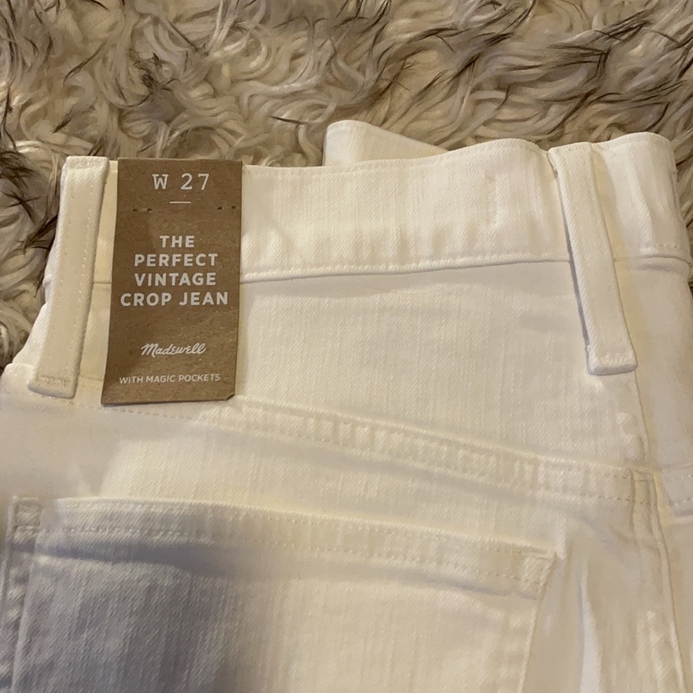 NWT Madewell Perfect Vintage Crop Jeans in Tile White